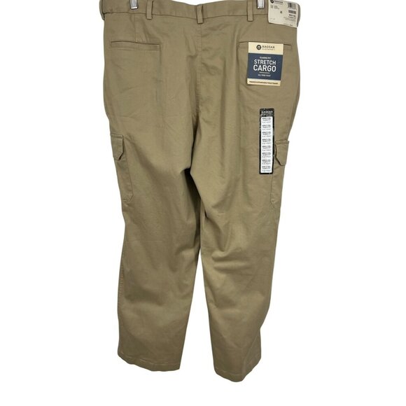 Haggar Mens Classic Fit Stretch Cargo Pants 40 X 30 Khaki Hidden Expandable New - Picture 4 of 11